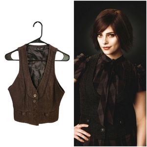 Alice cullen alt waistcoat/vest • Zara TRF Tweeded chocolate vest